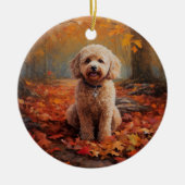 Cockapoo im Herbst Leaves Fall Inspiriert Keramik Ornament (Vorne)