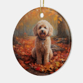 Cockapoo im Herbst Leaves Fall Inspiriert Keramik Ornament (Links)