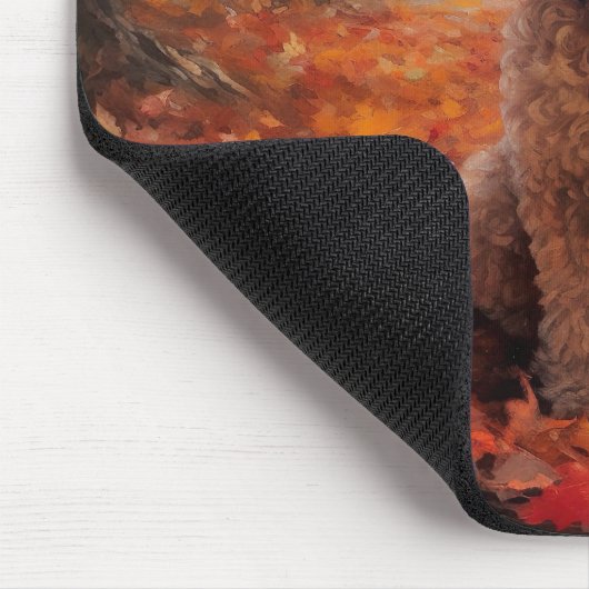 Cockapoo im Herbst Leaves Fall Inspiriert Mousepad (Ecke)