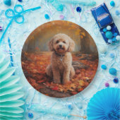Cockapoo im Herbst Leaves Fall Inspiriert Pappteller (Party)
