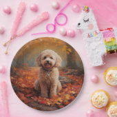 Cockapoo im Herbst Leaves Fall Inspiriert Pappteller (Party)