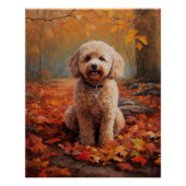 Cockapoo im Herbst Leaves Fall Inspiriert Poster (Vorderseite)