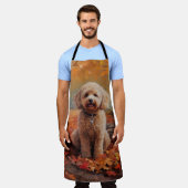 Cockapoo im Herbst Leaves Fall Inspiriert Schürze (Getragen)