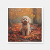 Cockapoo im Herbst Leaves Fall Inspiriert Serviette (Vorderseite)