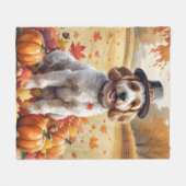 Cockapoo im Herbstlaub Thanksgiving Kunst Fleecedecke (Vorderseite (Horizontal))