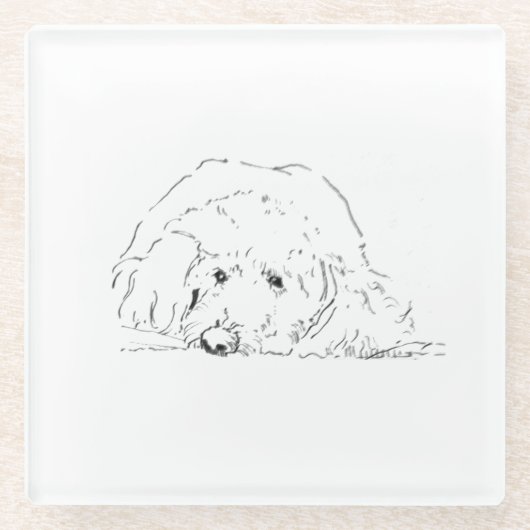 Cockapoo-Kaffeetassen, Geschenkideen für Hundebesi Glasuntersetzer (Vorderseite)