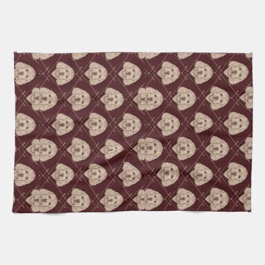 Cockapoo Kitchen Towel Set Cute Dog Pattern Geschirrtuch (Horizontal)