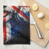 Cockapoo kitchen Union Jack British Dog towel Geschirrtuch (Viertel Falte)