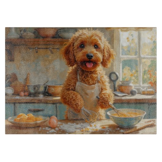 Cockapoo Kochen in der Küche Schneidebrett (Vorderseite)