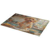 Cockapoo Kochen in der Küche Schneidebrett (Ecke)