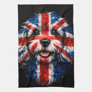 Cockapoo Küchen-Union Jack-Britischer-Hund-Handtuc Geschirrtuch