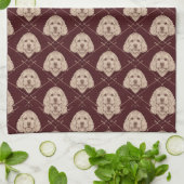 Cockapoo-Küchenhandtuch-Set Süßes Hundemuster Geschirrtuch (Gefaltet)