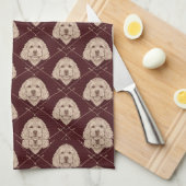 Cockapoo-Küchenhandtuch-Set Süßes Hundemuster Geschirrtuch (Viertel Falte)