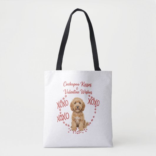 Cockapoo Küsse und Valentinstagswünsche Hundeliebh Tasche (Vorderseite)