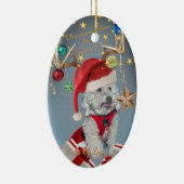 Cockapoo leckt von der WeihnachtsLiebe-Verzierung Keramik Ornament (Rechts)