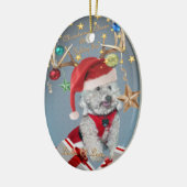 Cockapoo leckt von der WeihnachtsLiebe-Verzierung Keramik Ornament (Links)