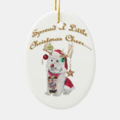 Cockapoo leckt von der WeihnachtsLiebe-Verzierung Keramik Ornament (Hinten)