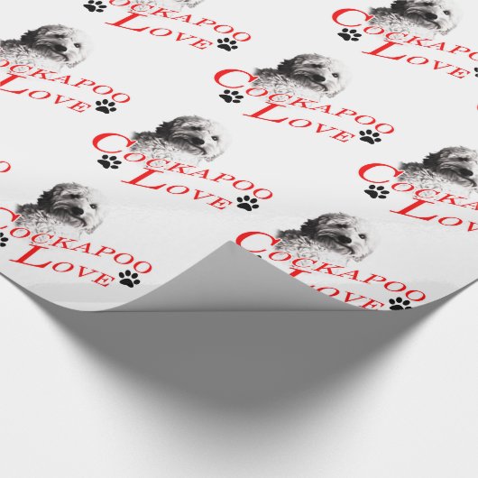 Cockapoo Liebe Geschenkpapier (Ecke)