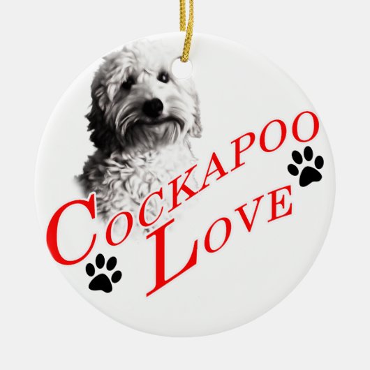 Cockapoo Liebe Keramik Ornament (Vorne)