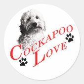Cockapoo-Liebe Runder Aufkleber (Vorderseite)