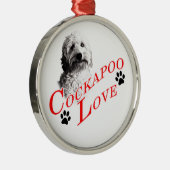 Cockapoo Liebe Silbernes Ornament (Rechts)