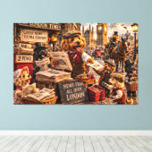 Cockapoo London Wandkunst – Vintage Kunst Leinwanddruck (Insitu (Holzboden))