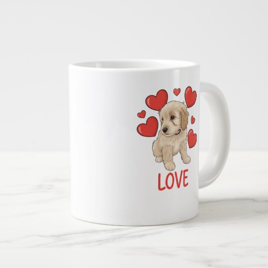 Cockapoo Love Jumbo-Tasse (Vorderseite Rechts)