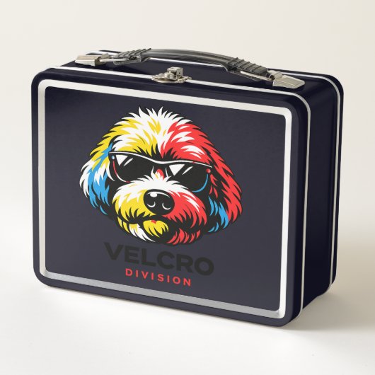 Cockapoo-Lunchbox Buntes Hundegeschenk Metall Brotdose (Vorderseite)