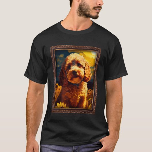 Cockapoo Malerei Sonnenblumen Blume Mama T-Shirt (Vorderseite)