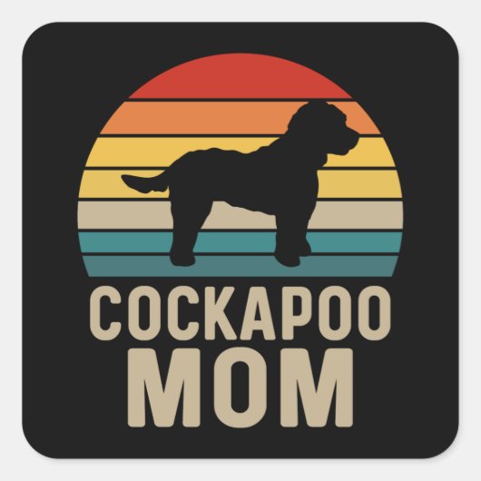 Cockapoo-Mama Quadratischer Aufkleber (Vorderseite)