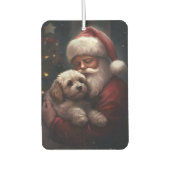 Cockapoo mit dem Weihnachtsmann Weihnachten Autolufterfrischer (Vorderseite)