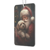 Cockapoo mit dem Weihnachtsmann Weihnachten Autolufterfrischer (Links)