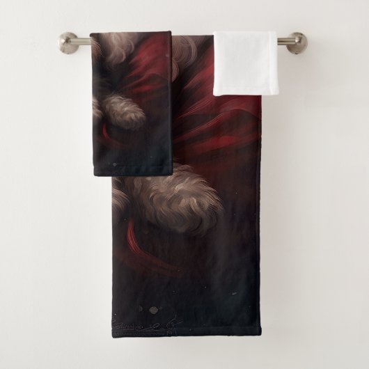 Cockapoo mit dem Weihnachtsmann Weihnachten Badhandtuch Set (Insitu)
