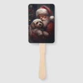Cockapoo mit dem Weihnachtsmann Weihnachten Fächer (Vorderseite)