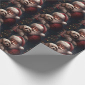 Cockapoo mit dem Weihnachtsmann Weihnachten Geschenkpapier (Ecke)