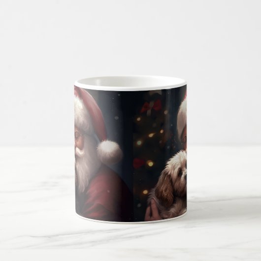 Cockapoo mit dem Weihnachtsmann Weihnachten Kaffeetasse (Mittel)