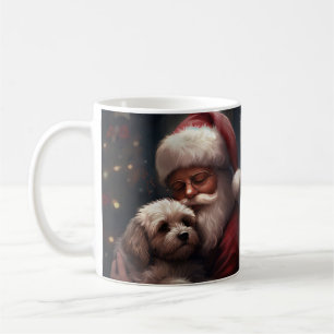 Cockapoo mit dem Weihnachtsmann Weihnachten Kaffeetasse