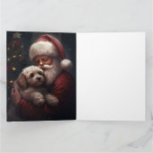 Cockapoo mit dem Weihnachtsmann Weihnachten Karte (Innenseite)