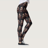 Cockapoo mit dem Weihnachtsmann Weihnachten Leggings (Rechts)