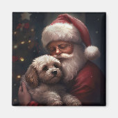 Cockapoo mit dem Weihnachtsmann Weihnachten Magnet (Vorne)