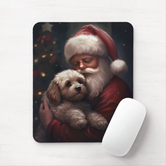 Cockapoo mit dem Weihnachtsmann Weihnachten Mousepad (Mit Mouse)