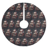 Cockapoo mit dem Weihnachtsmann Weihnachten Polyester Weihnachtsbaumdecke (Vorderseite)