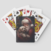 Cockapoo mit dem Weihnachtsmann Weihnachten Spielkarten (Rückseite)