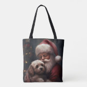 Cockapoo mit dem Weihnachtsmann Weihnachten Tasche (Rückseite)
