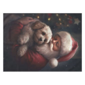 Cockapoo mit dem Weihnachtsmann Weihnachten Tischdecke (Vorderseite (Horizontal))