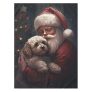 Cockapoo mit dem Weihnachtsmann Weihnachten Tischdecke