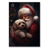 Cockapoo mit dem Weihnachtsmann Weihnachten Tischnummer (Rückseite)