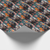 Cockapoo mit Herz-Rose Valentinstag Geschenkpapier (Ecke)