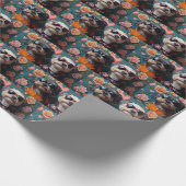 Cockapoo mit Herzrosen Valentinstag Geschenkpapier (Ecke)