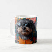 Cockapoo mit Herzrosen Valentinstag Kaffeetasse (Vorderseite Links)
